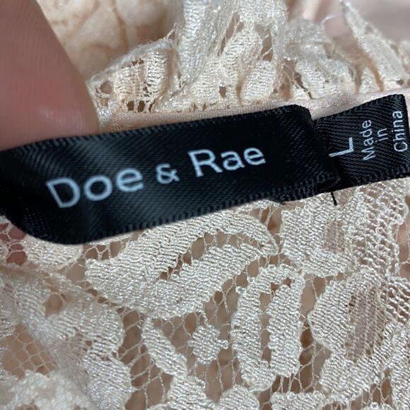 Doe & Rae Peach Lace Sleeveless Dress NWT - Picture 5 of 7